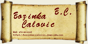 Božinka Ćalović vizit kartica